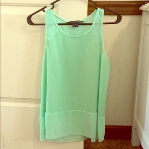 French connection green sleeveless blouse
